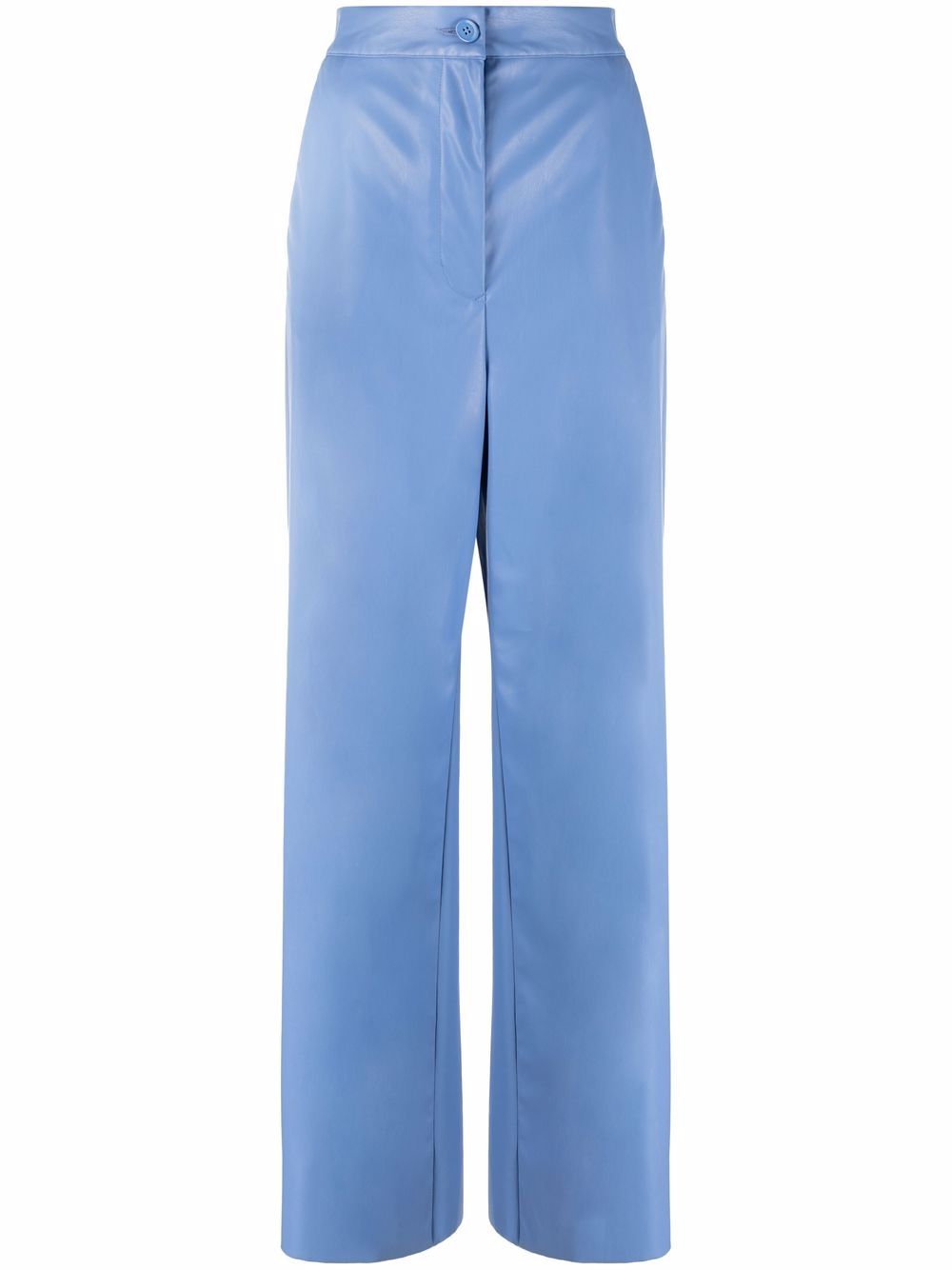 MM6 Maison Margiela 马丁·马吉拉时装屋 人造皮革直筒长裤 - 蓝色