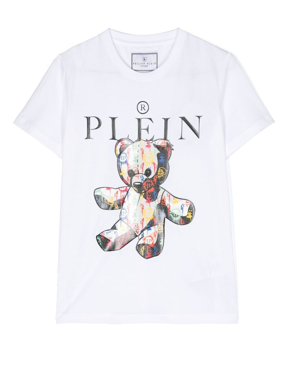 Philipp Plein Junior logo印花细节T恤 - 白色