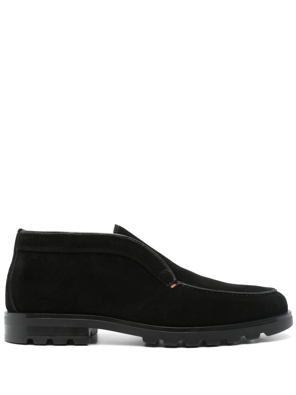 Santoni 绒面皮及踝靴 - 黑色
