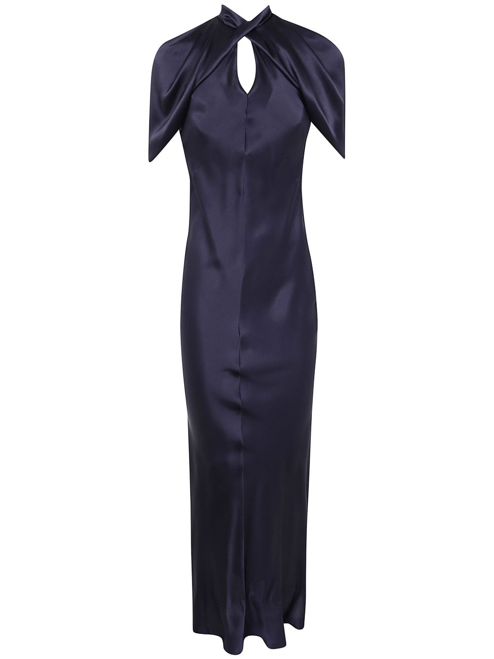 Alberta Ferretti 垂坠超长连衣裙 - 蓝色