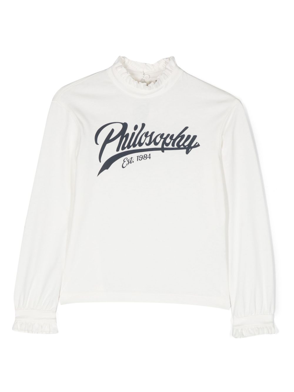 Philosophy Di Lorenzo Serafini Kids logo印花棉卫衣 - 白色