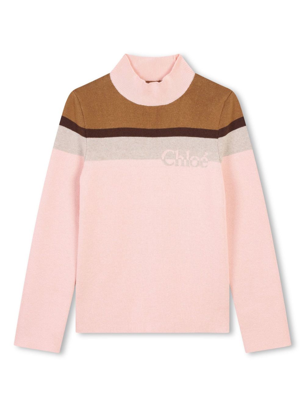 Chloé Kids 高领针织毛衣 - 粉色
