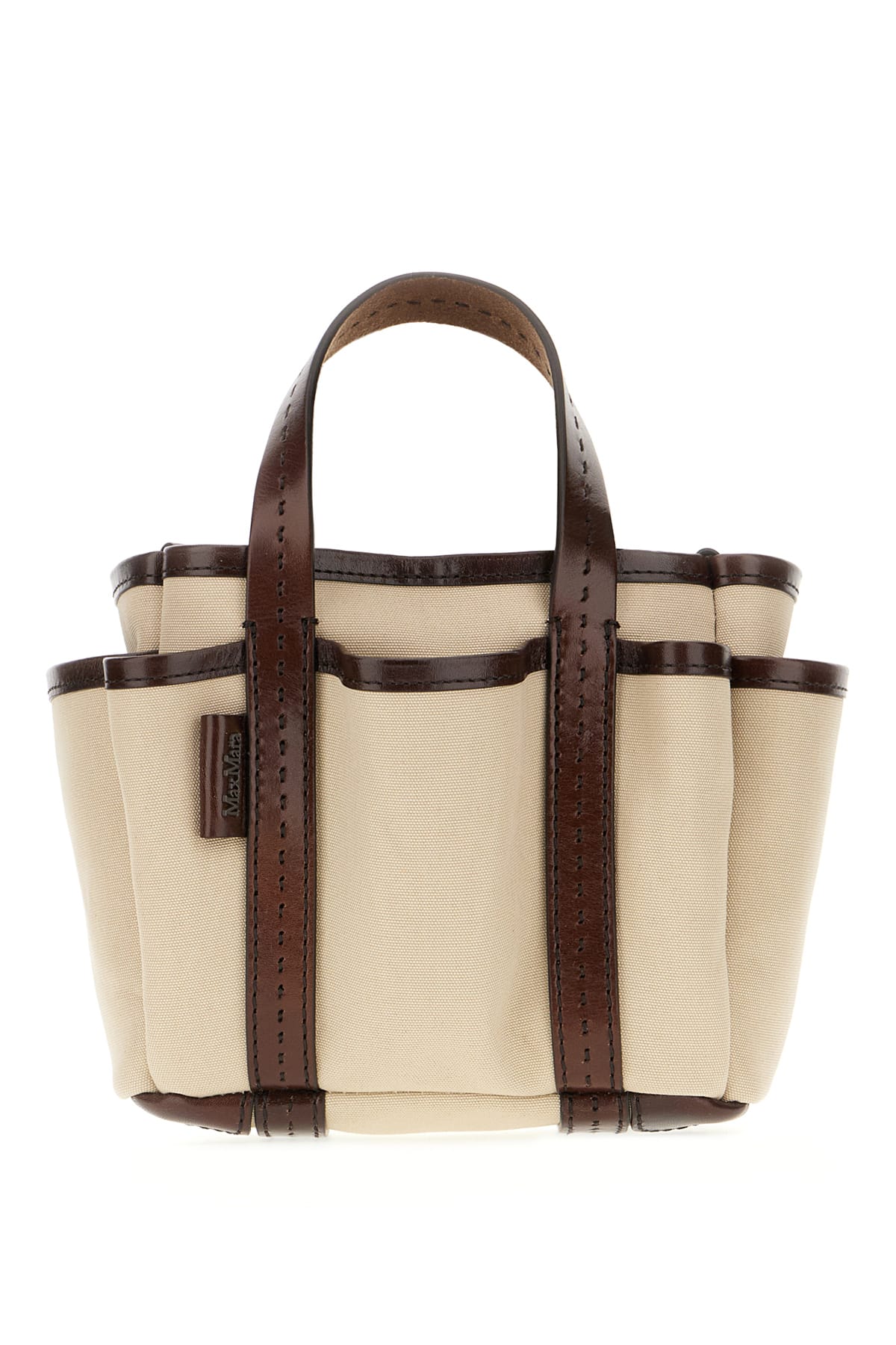 Max Mara Sand Canvas Mini Giardiniera Handbag
