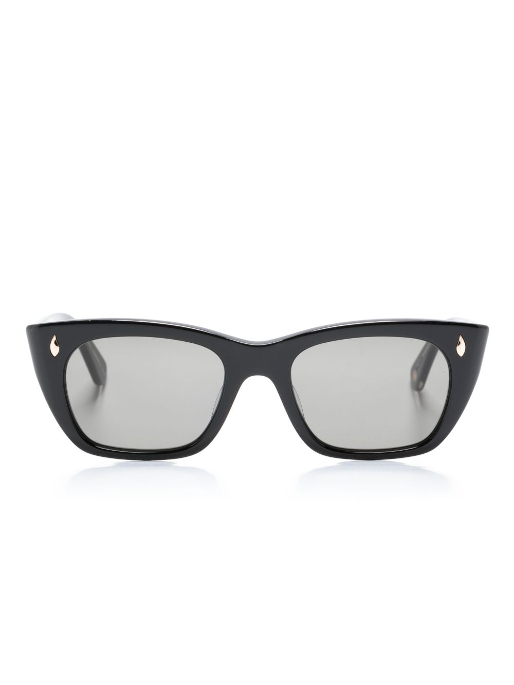 Garrett Leight Webster 长方形框太阳眼镜 - 黑色