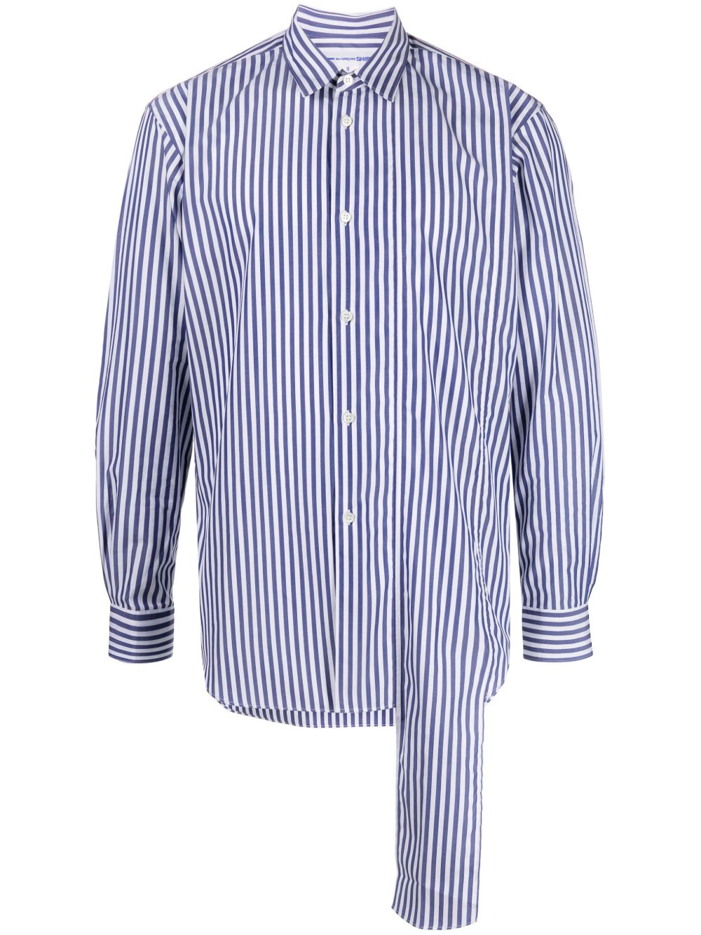 Comme Des Garçons Shirt 条纹分层式棉衬衫 - 蓝色