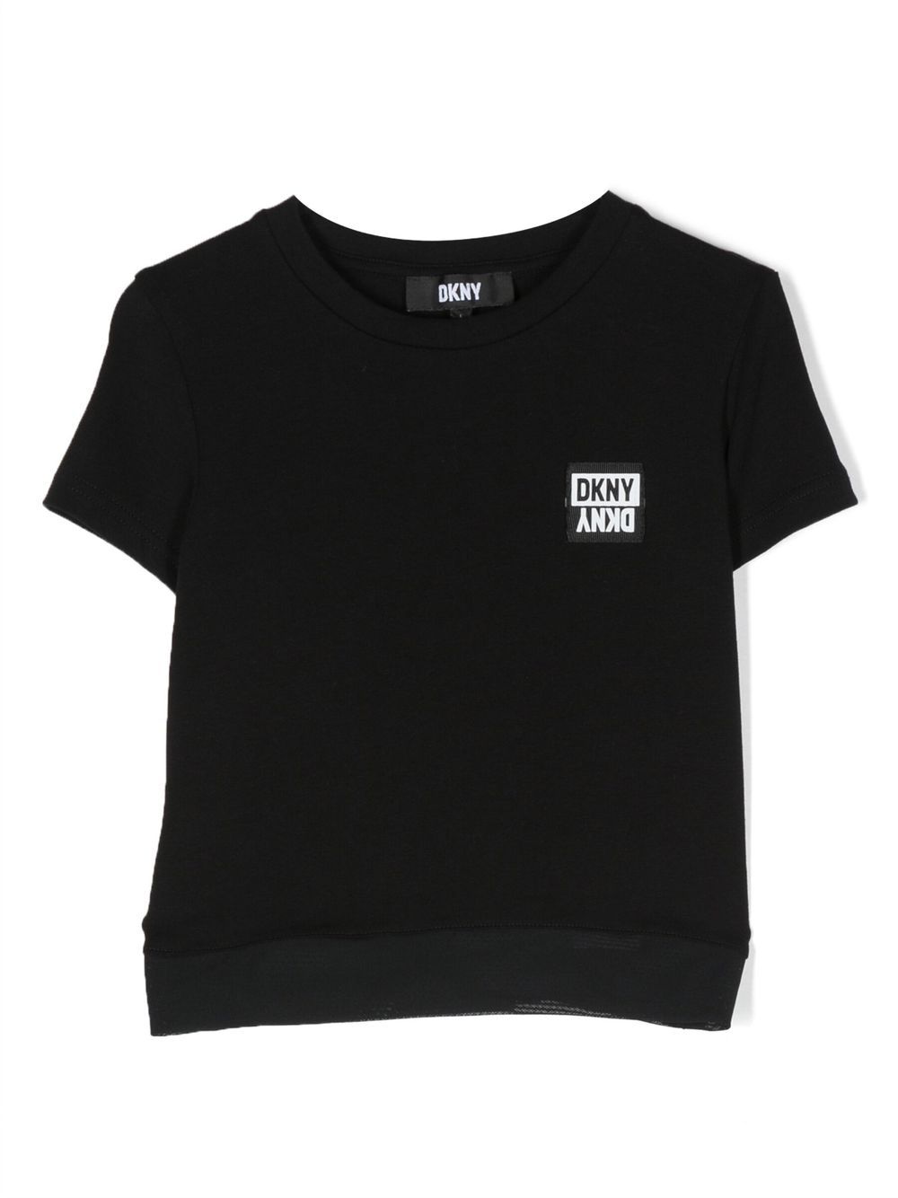 Dkny Kids 标贴短袖T恤 - 黑色
