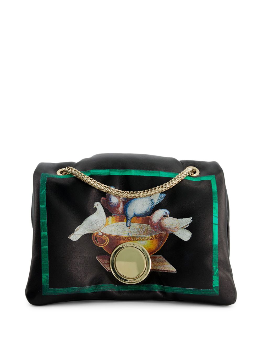 Giambattista Valli Birds Airbag 皮质迷你包 - 黑色
