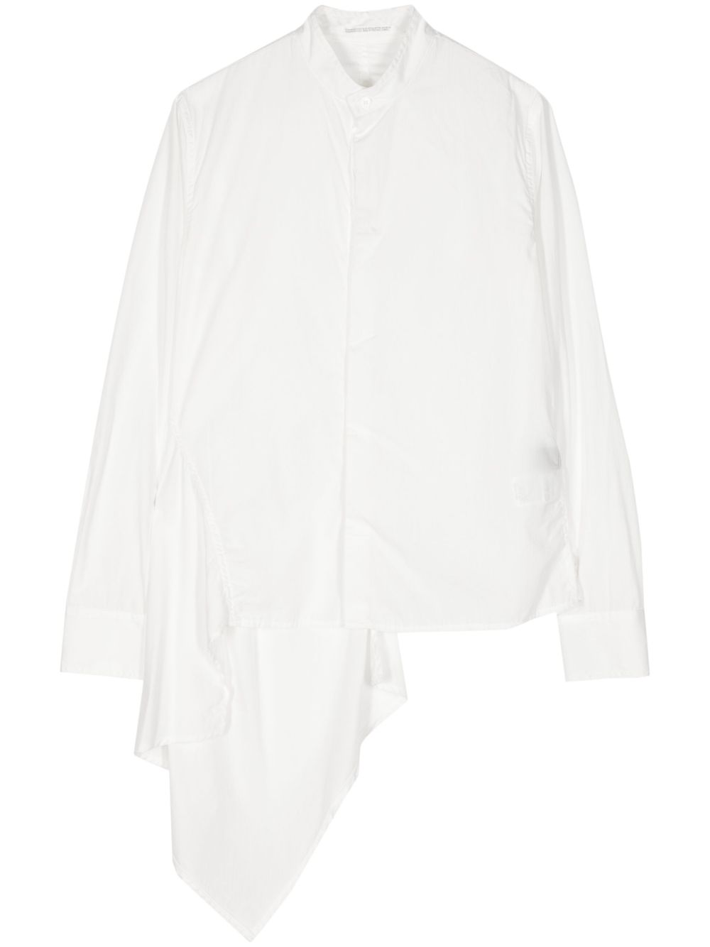 Yohji Yamamoto 不对称棉衬衫 - 白色