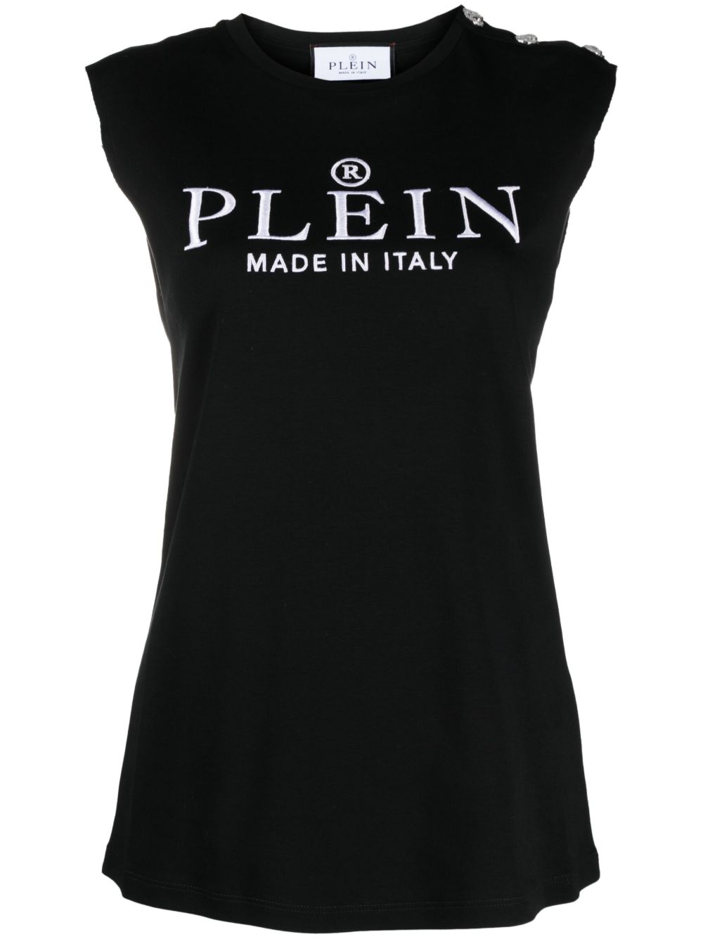 Philipp Plein logo印花坦克背心 - 黑色