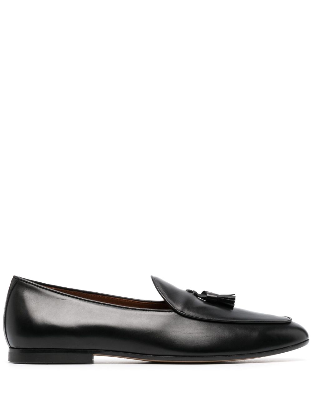 Tod's 流苏边皮质乐福鞋 - 黑色