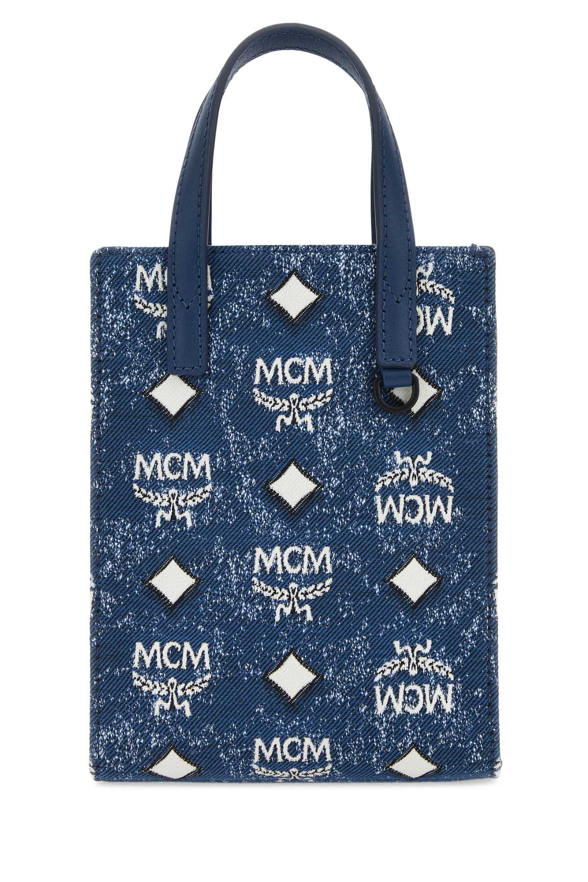 MCM Embroidered Canvas Aren Handbag