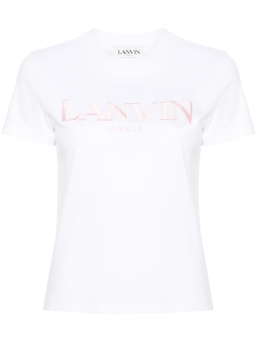 Lanvin logo刺绣棉T恤 - 白色