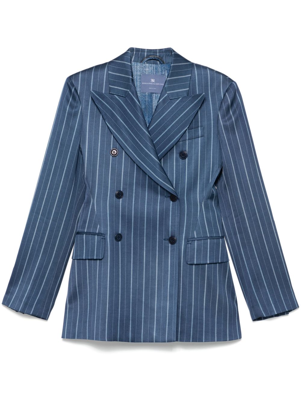 Ermanno Scervino 条纹西装夹克 - 蓝色