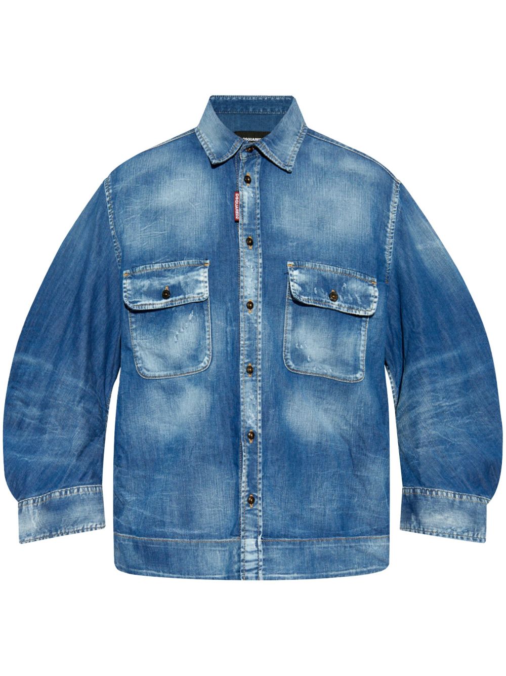 DSQUARED2 Dean 短款牛仔衬衫 - 蓝色