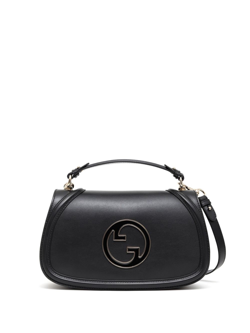 Gucci logo标牌手提包 - 黑色