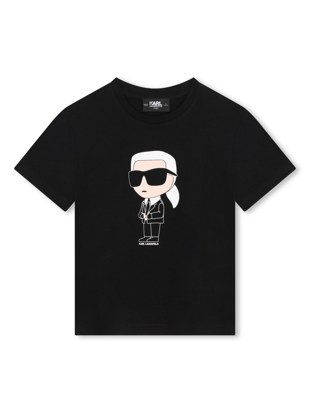 Karl Lagerfeld Kids Ikon 棉T恤 - 黑色