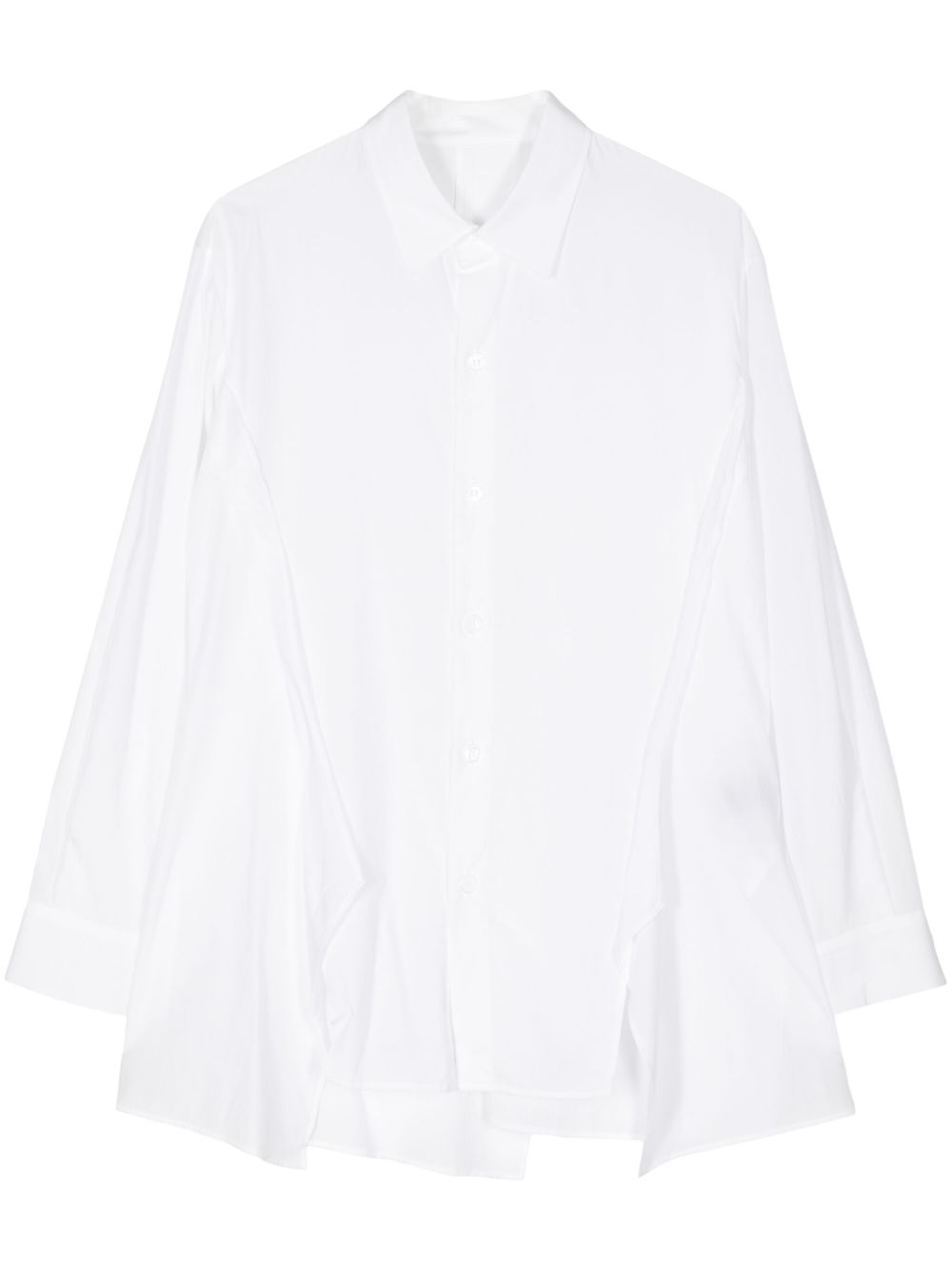 Yohji Yamamoto 垂坠感长袖衬衫 - 白色