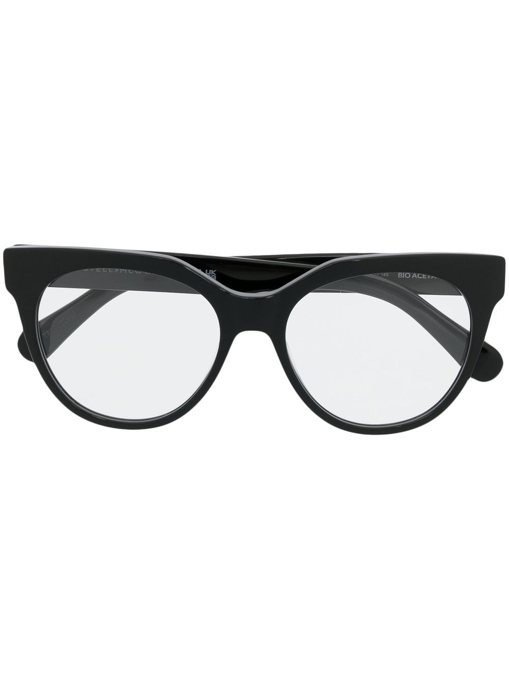 Stella McCartney Eyewear logo猫眼镜框眼镜 - 黑色