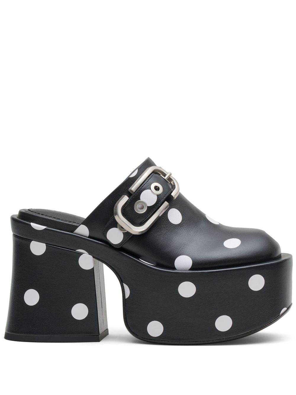 Marc Jacobs The J Marc 波点印花高跟木屐凉鞋 - 黑色