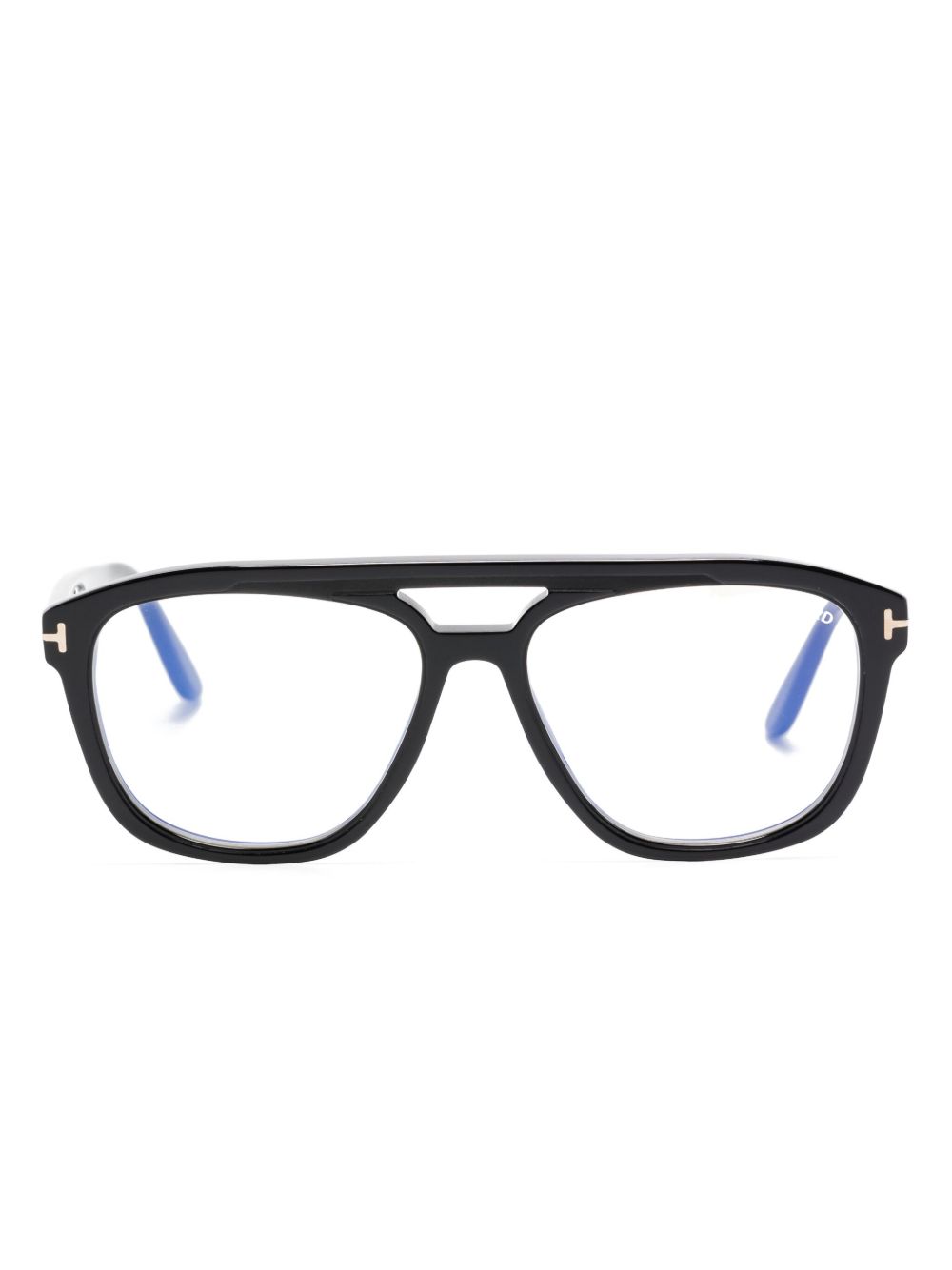 TOM FORD Eyewear 飞行员镜框眼镜 - 黑色