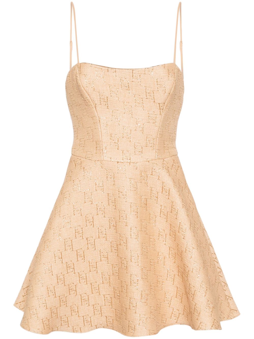 Elisabetta Franchi logo提花迷你连衣裙 - 中性色