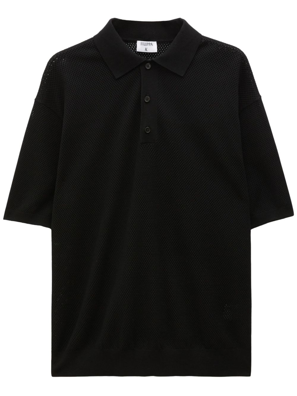 Filippa K 短袖网面polo衫 - 黑色
