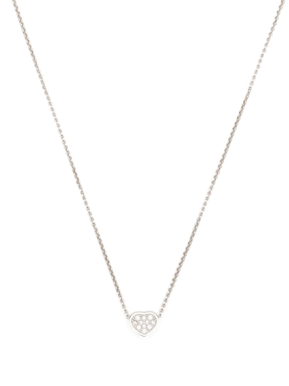 Chopard My Happy Heart 18K白金钻石项链 - 银色