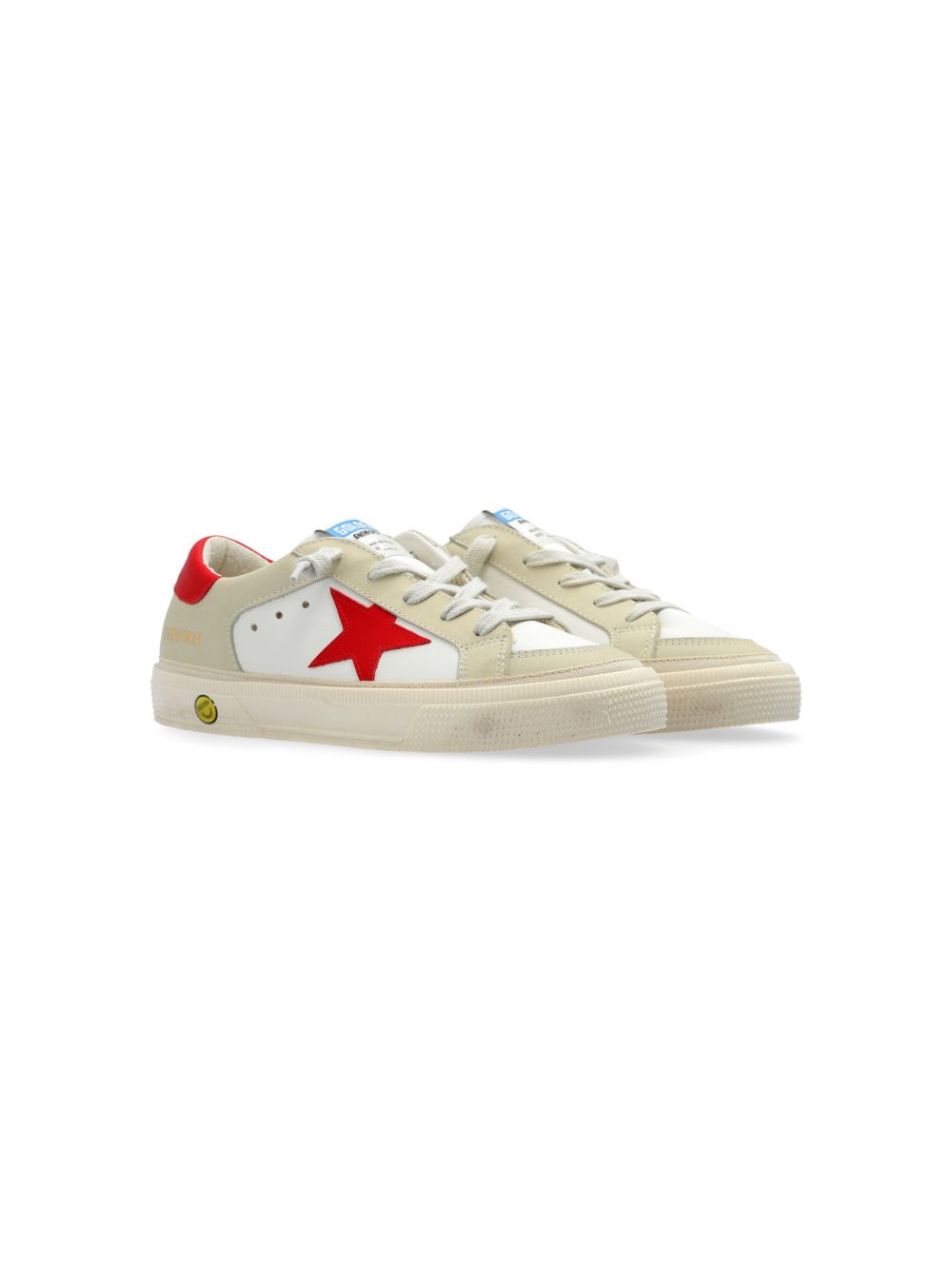 Golden Goose Kids Super-Star Penstar 皮质运动鞋 - 白色