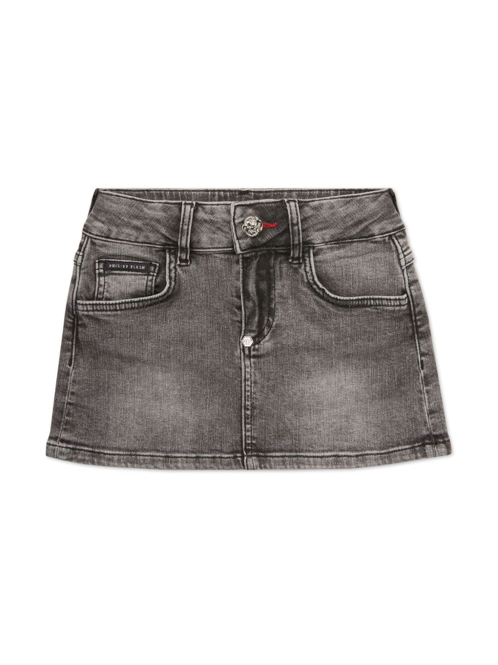 Philipp Plein Junior 迷你牛仔半身裙 - 灰色