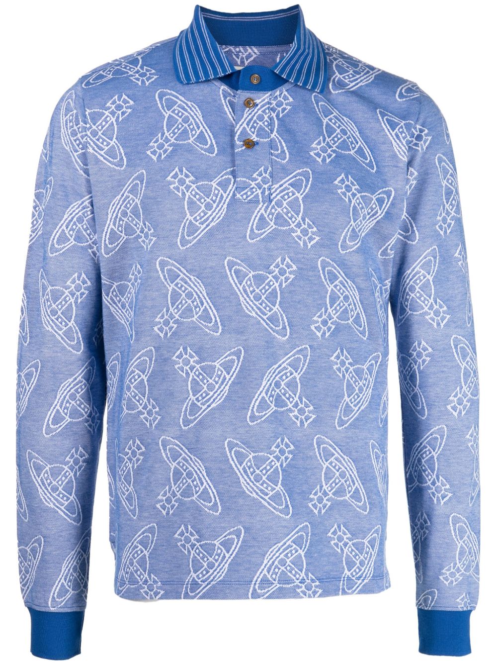 Vivienne Westwood Orb 提花polo衫 - 蓝色