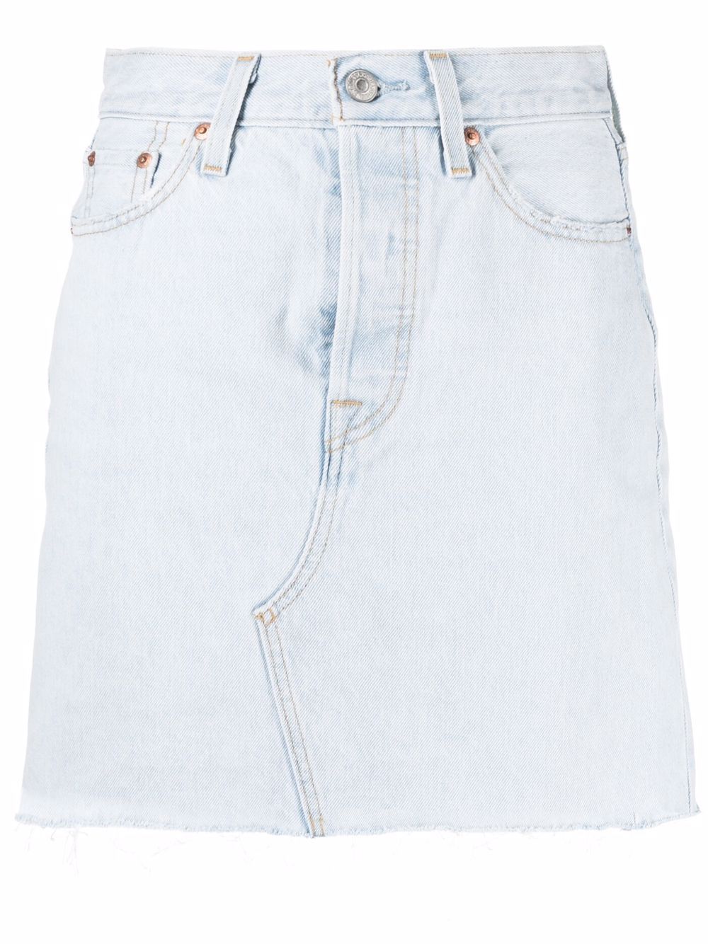 Levi's 毛边下摆牛仔半身裙 - 蓝色