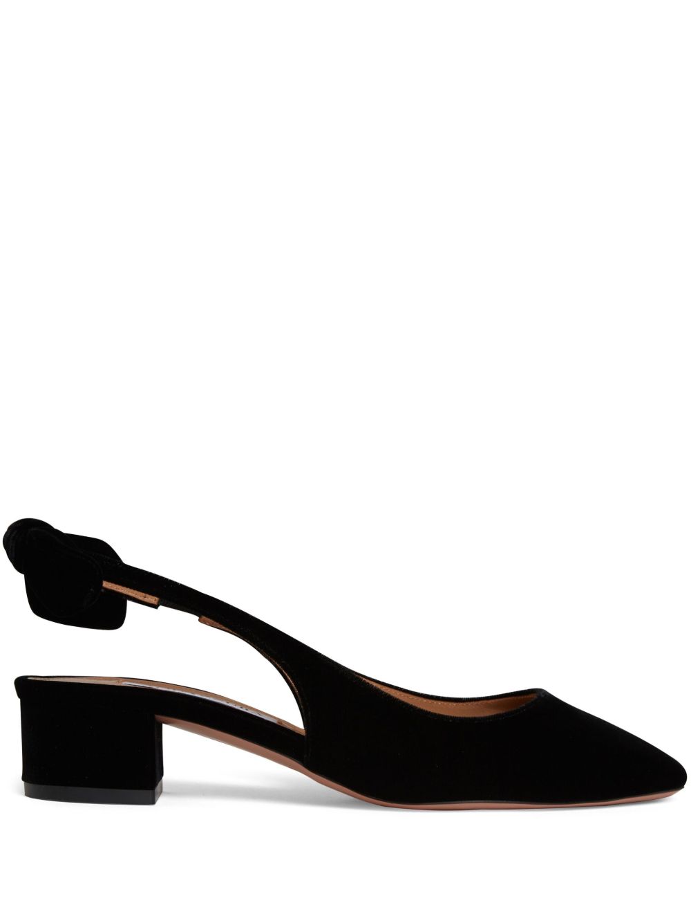 Aquazzura Very Bow Tie 裹踝低跟鞋（3.5厘米） - 黑色