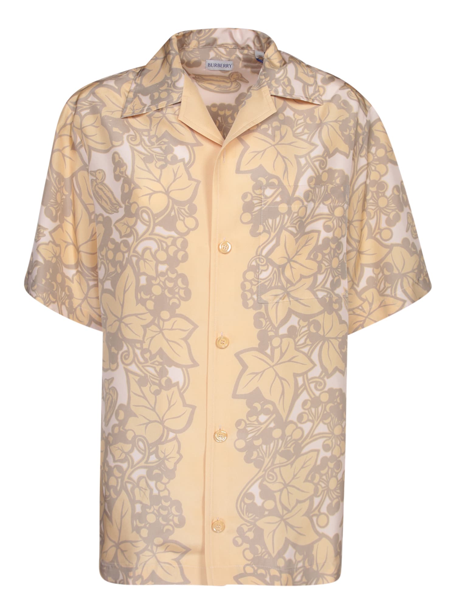 Burberry Beige Print Silk Shirt
