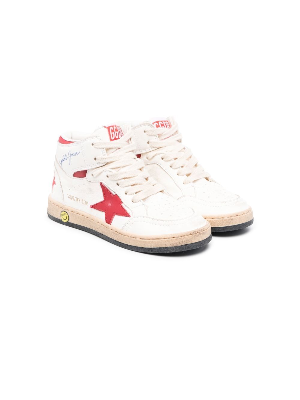 Golden Goose Kids Sky-Star 高帮运动鞋 - 白色
