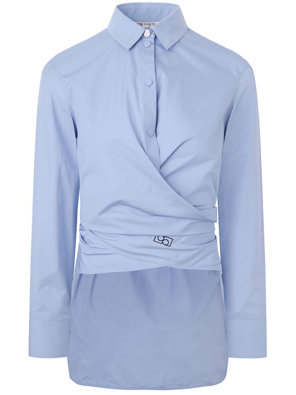 Ports 1961 裹身式棉衬衫 - 蓝色