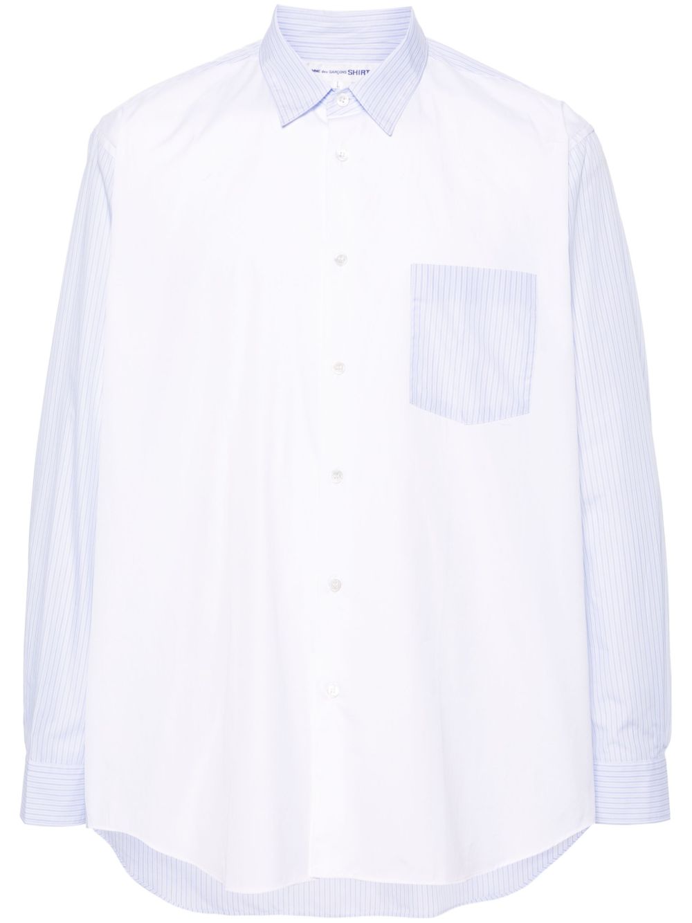 Comme Des Garçons 拼色棉衬衫 - 白色