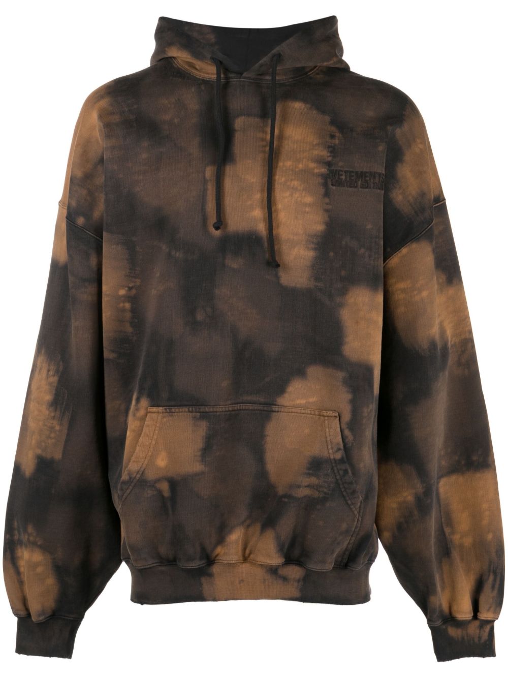 VETEMENTS 漂白效果棉连帽衫 - 褐色