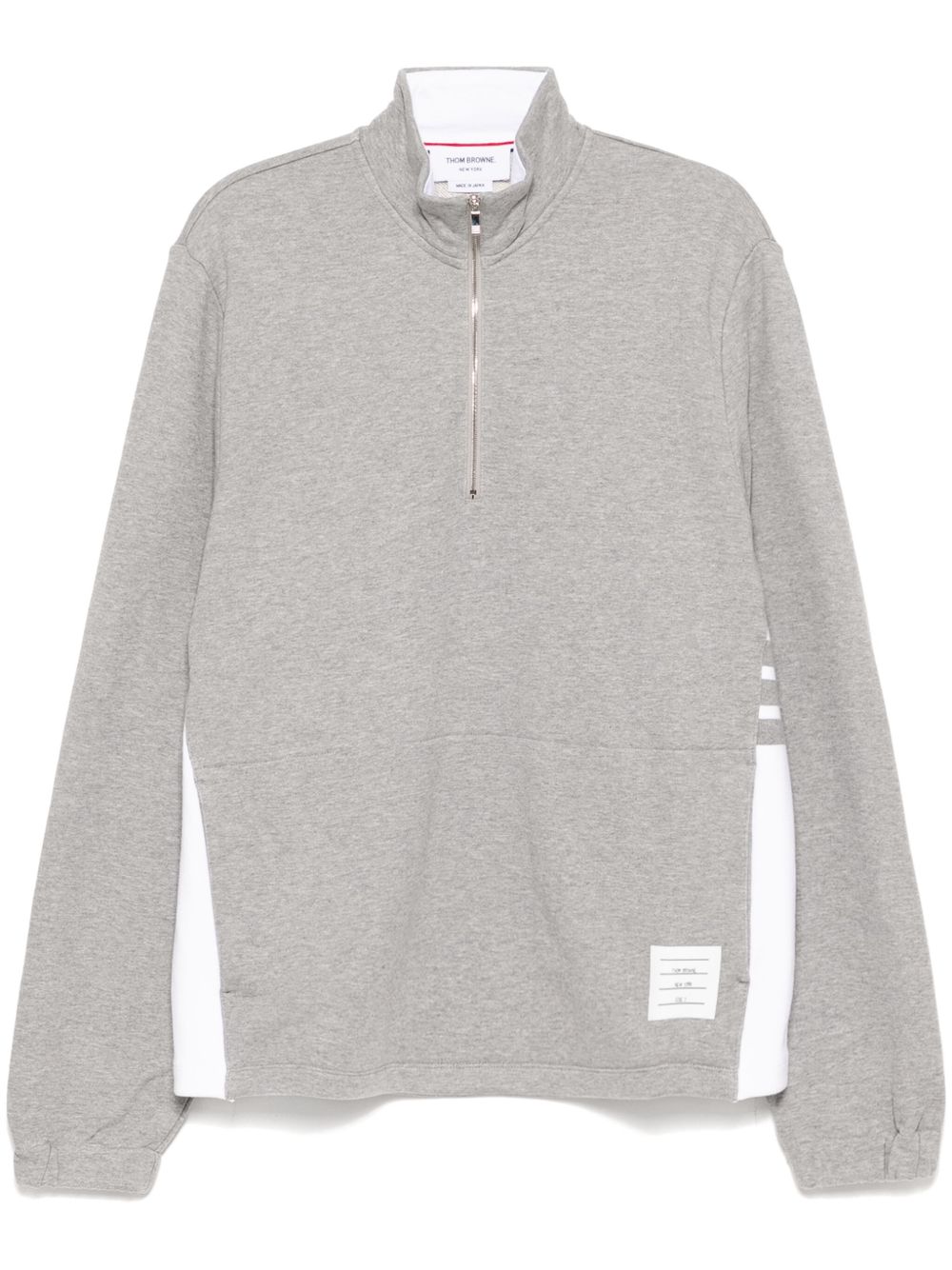 Thom Browne 拉链领卫衣 - 灰色
