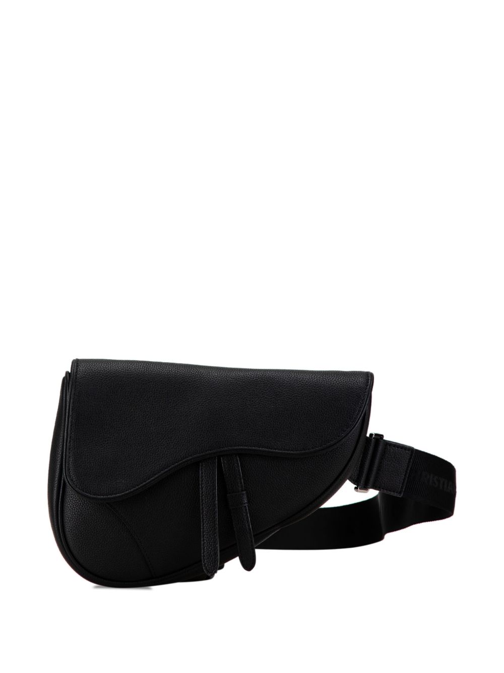 Christian Dior Pre-Owned Saddle 迷你皮质斜挎包（2021年典藏款） - 黑色