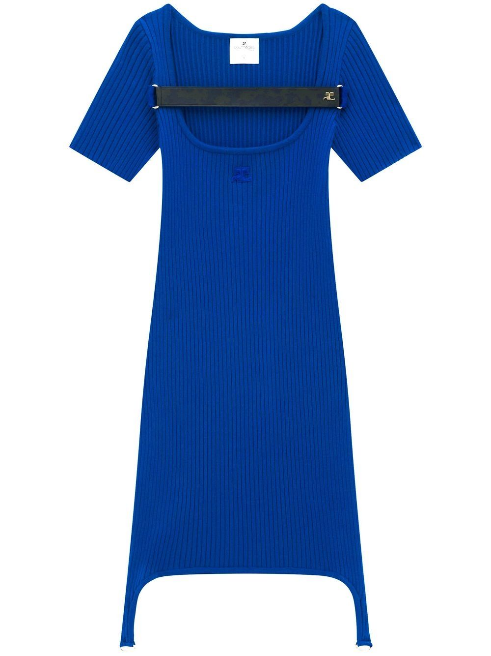 Courrèges Maille Racer Bretelles 短款连衣裙 - 蓝色