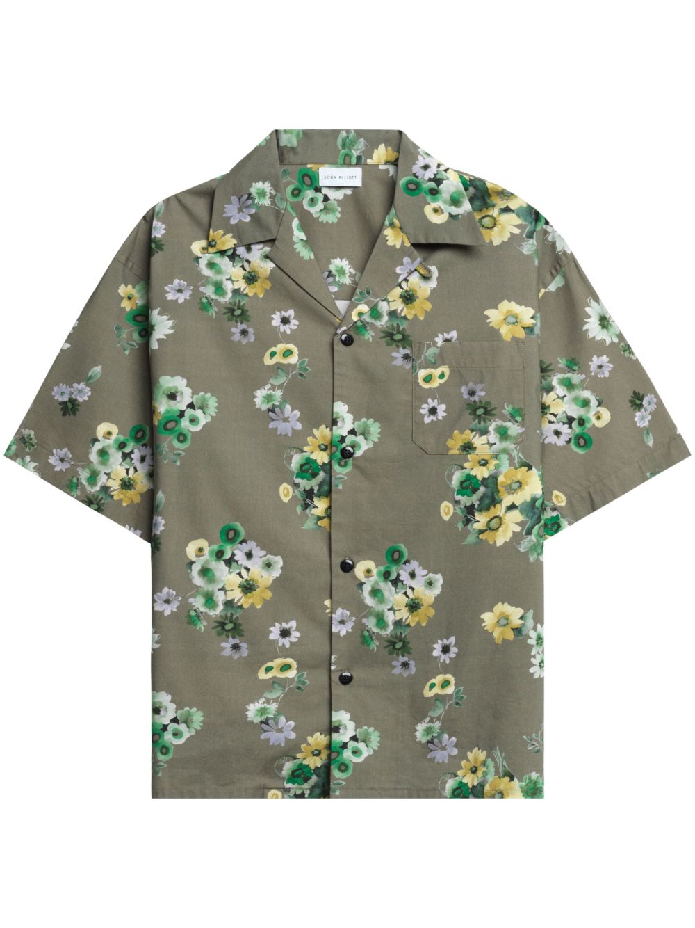 John Elliott Camo Bloom 印花棉衬衫 - 绿色