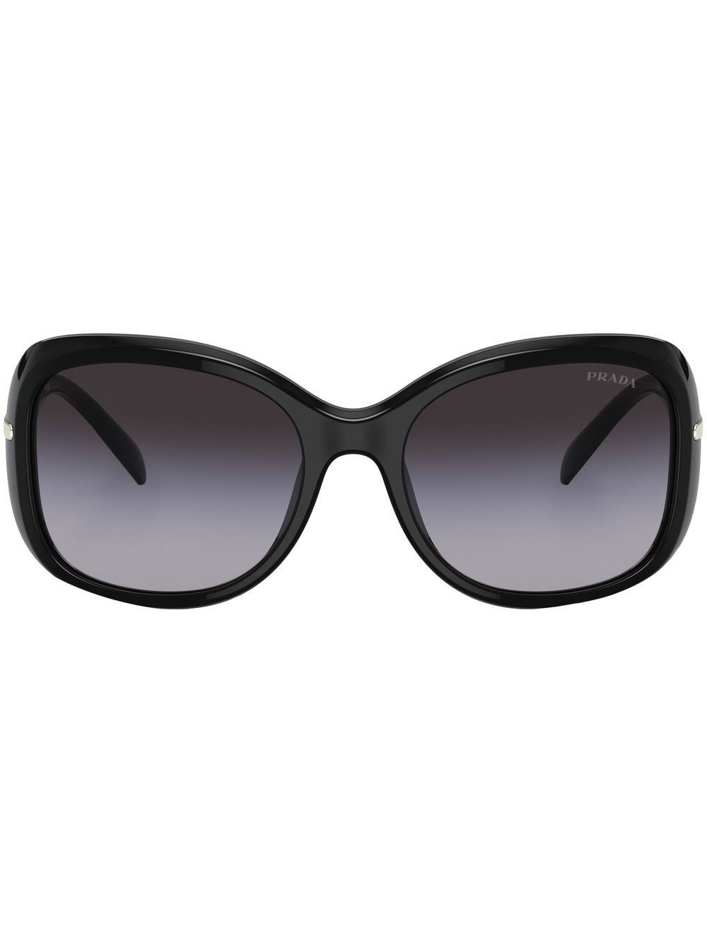 Prada Eyewear logo镜腿细节太阳眼镜 - 黑色
