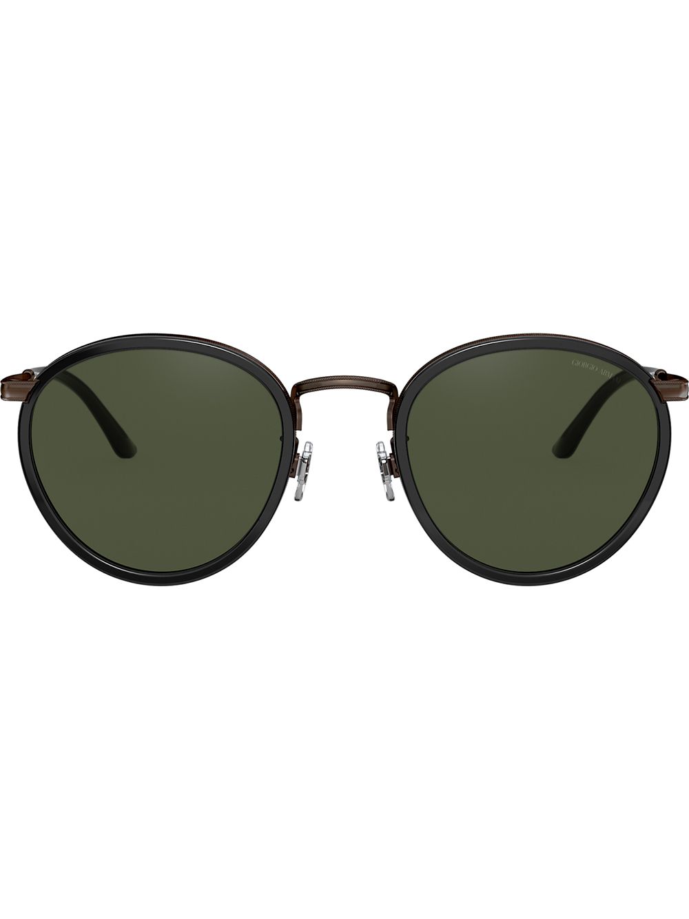 Giorgio Armani 有色镜片圆框太阳眼镜 - 黑色