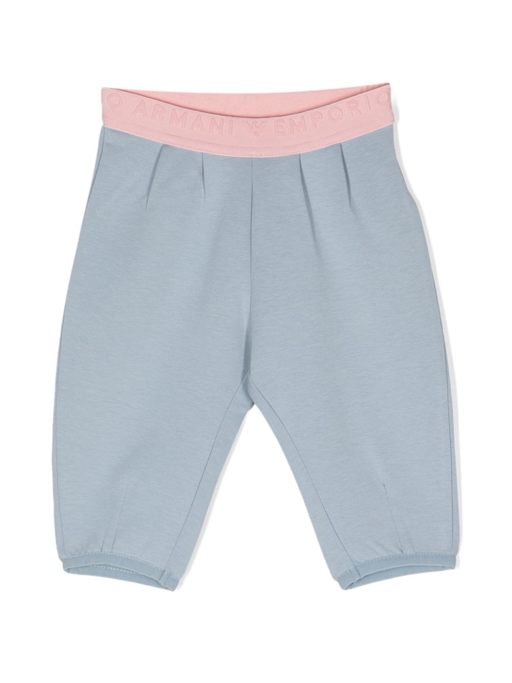 Emporio Armani Kids logo裤腰锥形运动裤 - 蓝色