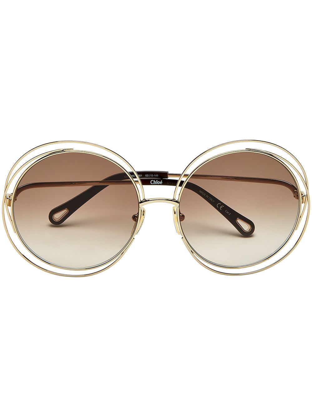 Chloé Eyewear 圆框太阳眼镜 - 金色