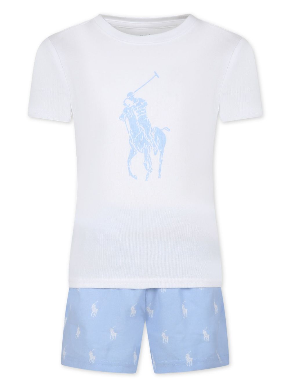 POLO RALPH LAUREN KIDS Polo Pony 印花棉睡衣套装 - 白色