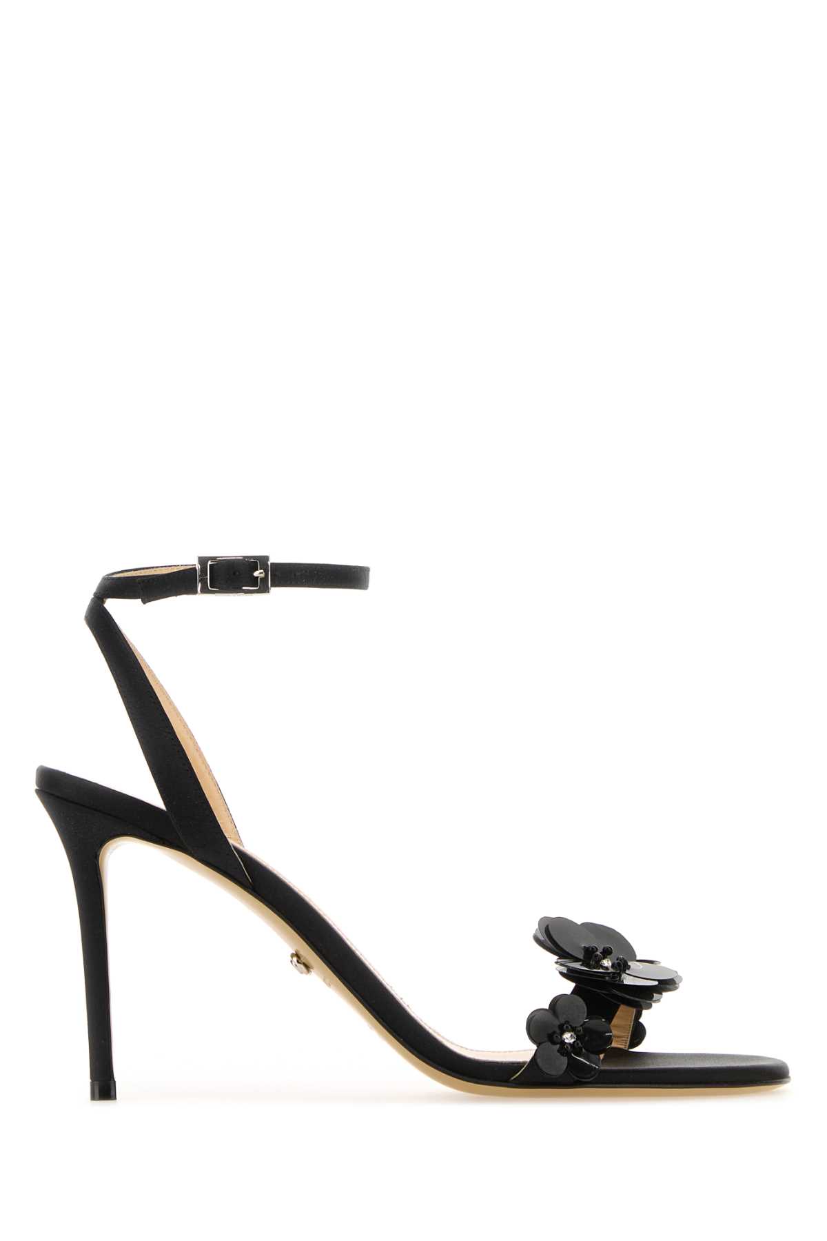 Mach & Mach Black Satin Sandals