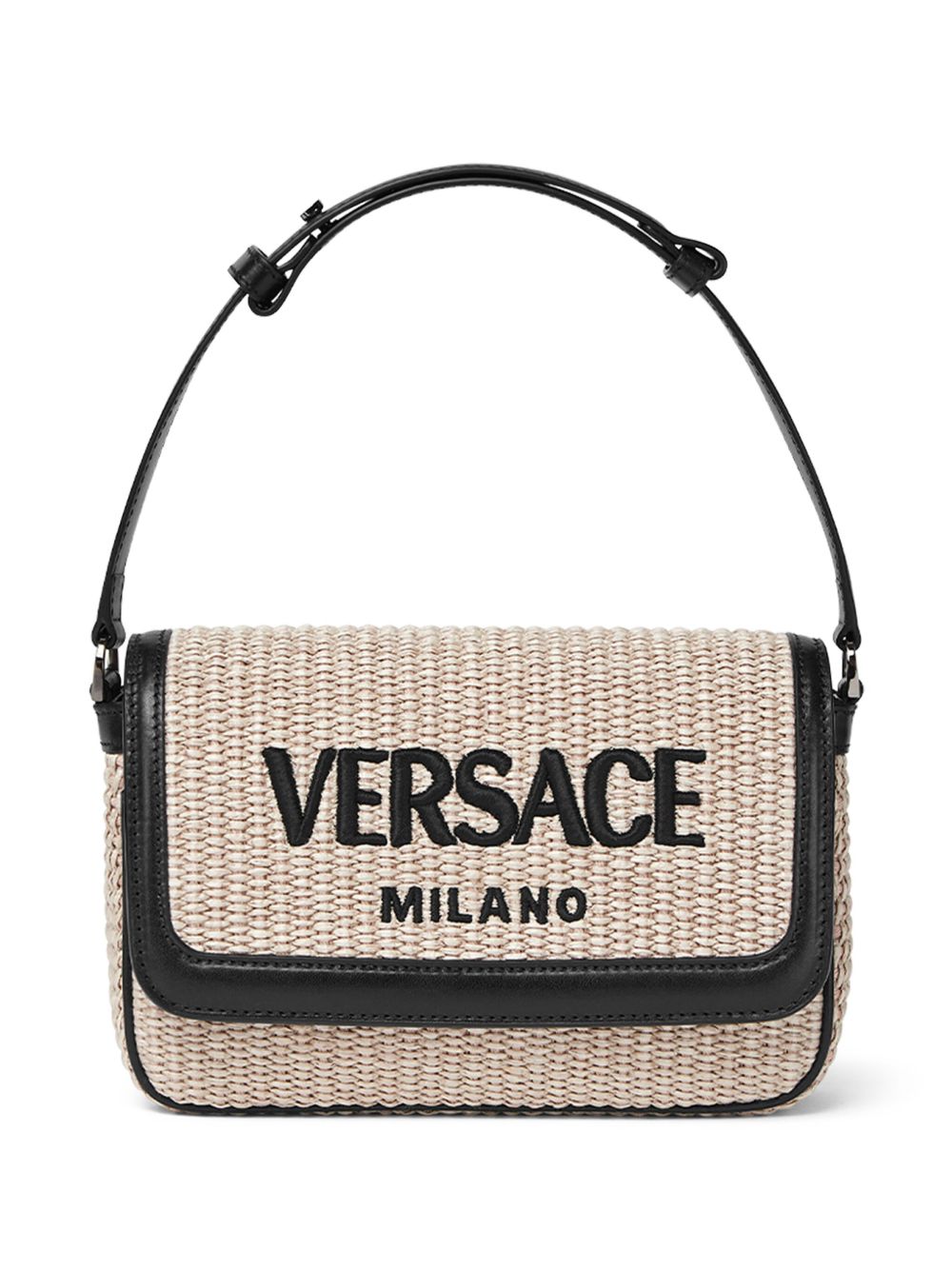 Versace Milano 拉菲草斜挎包 - 中性色