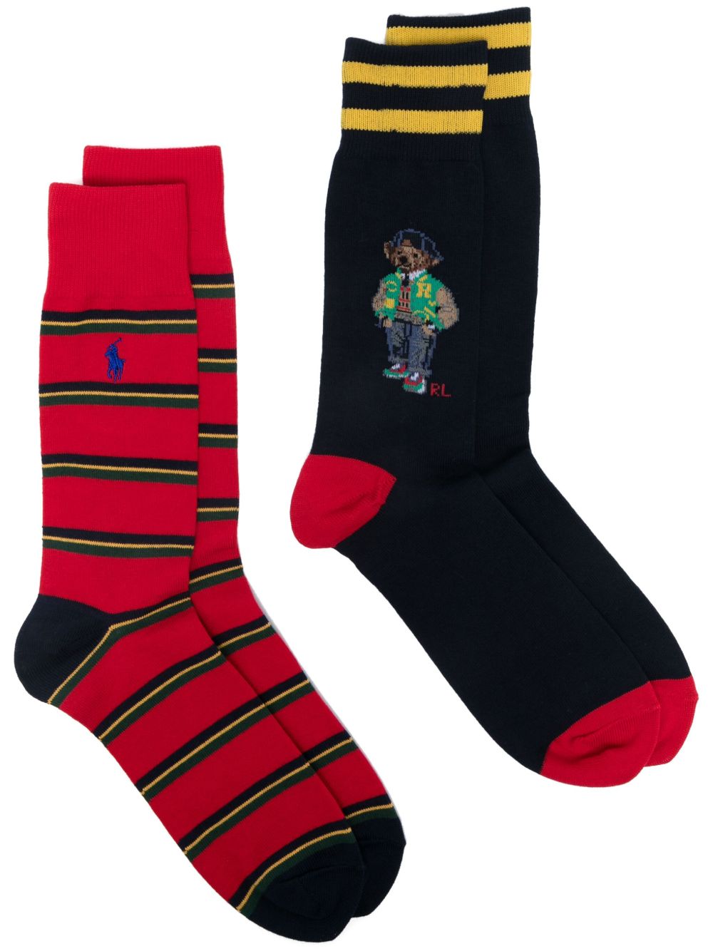 Polo Ralph Lauren Polo Bear 针织袜（两双装） - 蓝色