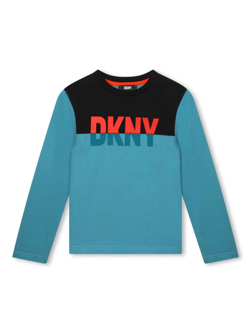 Dkny Kids logo印花长袖T恤 - 蓝色